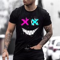 ราคา Mens T Shirt 3D Printed Evil Smiley Short Sleeve T Shirt Personality Oversized Shirt Top T Shirt Street Mens Fitness 2Xs 6Xl (20279316853)