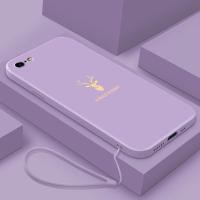 ราคา Casing For iphone 5 6 6s 6 plus phone case Softcase Liquid Silicone Protector Smooth Protective Bumper Cover new design Deer Head new design free lanyard (16542587057)