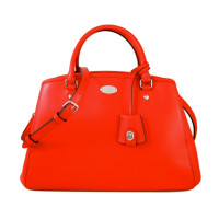 ราคา กระเป๋า Coach แท้ หนังแท้ ฟอกแบบกันรอยขีดข่วน ทรงถังยอดนิยม ใบใหญ่ COACH 34607 CROSSGRAIN LEATHER MARGOT CARRYALL BAG Orange (21343884201)