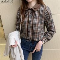 ราคา AMMINใหม่เสื้อเชิ้ตแขนยาวเกาหลีเสื้อเชิ้ตลายสก๊อตสำหรับตุ๊กตาผู้หญิงตุ๊กตาโบว์สุนัขTieเลดี้แฟชั่นลายสก๊อต (5739262422)