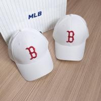 ราคา แท้ หมวก MLB New Fit Ball Cap หมวกสีขาว logo B สีแดง (19528301851)