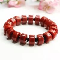 ราคา สร้อยข้อมือโมราสีแดงธรรมชาติลูกปัดหินโมราสีแดงลูกปัดลูกคิดแดงแฟชั่น Oxblood (13211362983)