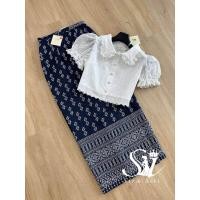 ราคา ชุดเซ็ทลายไทย 2 ชิ้น เสื้อลูกไม้แขนสั้นสีขาว มาคู่กับกระโปรงผ้าพิมพ์ลาย ลายไทยชมพู ฟ้า (21387907014)