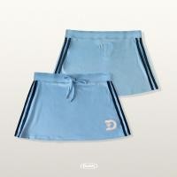 ราคา DADDY Ashley Skirt กระโปรงเอวต่ำทรงสอบ ปักตัว D สีฟ้า สีชมพู แต่งกุ๊นข้างตัว (18522379591)