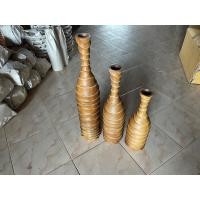 ราคา เซ็ตแจกันไม้มะม่วง ขุดวนรอบ สีไม้สัก (17799103247)