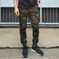 ราคา Golden Zebra Jeans กางเกงยีนส์ชายลายทหารสีน้ำตาลเทาขาจั๊มมีกระเป๋าข้างไซส์เล็กไซส์ใหญ่ (8471330302)