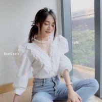 ราคา ? ? ? 2 รวม เสื้อขาว ฉลุ ลูกไม้ เสื้อสีขาว แขนยาว แขนสั้น งานผ้าฝ้าย ปักฉลุ แต่งลูกไม้น่ารักๆละมุนมากจ้า (17395409056)