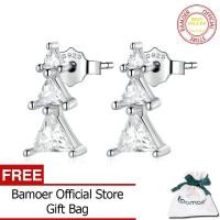 ราคา BAMOER 925เงินสเตอร์ลิงประณีตต้นคริสต์มาสต่างหูสามเหลี่ยมคริสตัลทองต่างหูเม็ดกลมสำหรับงานแต่งงานเครื่องประดับ SCE1268 (10172879676)