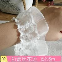 ราคา สีดำแบบออร์แกนจับจีบทำด้วยมือ DIY ลูกไม้สองชั้นชายลูกไม้เสื้อผ้าแขนเสื้อสเวตเตอร์ตกแต่งเครื่องประดับผมอุปกรณ์เสริม (20305414268)