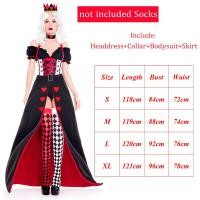 ราคา Womne ชุดกระโปรงยาวราชินีโป๊กเกอร์ชุดคอสเพลย์ผู้หญิง Queen Of Hearts อลิซสำหรับผู้ใหญ่ชุดเครื่องแบบแม่มดในวันฮาโลวีนคอสเพลย์แวมไพร์ (17910468865)