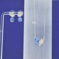 ราคา Swarovski purple crystal butterfly earrings necklace set female violet 5255780 (20576754542)
