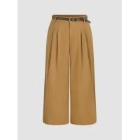 ราคา Cider Linen Blend Belted Pocket Wide Leg Pants Curve Plus (20275333430)