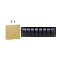 ราคา แผงสวิตช์8ตำแหน่งแผงสวิตช์แผงสวิทช์สลับกันน้ำ12V 24V พร้อมสวิตช์โยกไฟ LED สีฟ้าสำหรับยานพาหนะรถบรรทุกเรือ RV (17411115611)