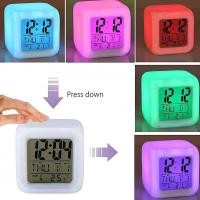 ราคา นาฬิกาที่ตรวจจับควันไร้สายอเนกประสงค์ไฟ LED เปลี่ยนสีได้7สีนาฬิกาปลุกห้องนอนตกแต่งบ้าน (19985330698)