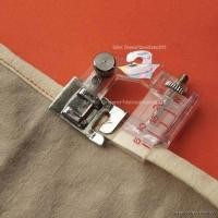 ราคา ตีนผีต่อผ้า เย็บริมผ้าแบบมีที่วัดระยะ ตีนผีเย็บกุ้นใหญ่ ตีนผีสำหรับจักรเล็ก ใช้ได้กับจักรแบรนด์ Brother Janome Elna Singer (16272966891)