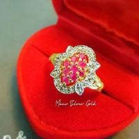 ราคา แหวน 035 รุ่นเคลือบทองหนาพอเศษ พลอยทับทิม พลอยเกรดดี แหวนทองไมครอนคุณภาพสูง แหวนทองสวย แหวนทองชุบ แหวน (19346469548)