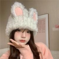 ราคา Sanhez หมวกขนสัตว์ขนกระต่ายหูหมีสีดำน่ารักหมวกผ้าคลุมกำมะหยี่หมวกอบอุ่น (20971017634)