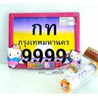 ราคา พร้อมส่ง หลายสี กรอบป้ายทะเบียน มอเตอร์ไซค์ น็อตในชุด พร้อมแคปซูล พรบ มิเนียม ลาย คิตตี้ KITTY cat ระบุสีในตัวเลือกสินค้า (9177969043)