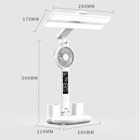 ราคา โคมไฟตั้งโต๊ะแบบชาร์จได้สำหรับการเรียนโคมไฟ Led แบบตั้งโต๊ะไฟอ่านหนังสือโคมไปตั้งโต๊ะมีพัดลม Led นาฬิกาแสดงผลไฟอ่านหนังสือ (20679920636)