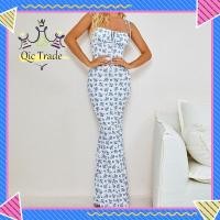 ราคา ชุดเดรสสายเดี่ยวเปิดหลังพิมพ์ลายดอกไม้สำหรับผู้หญิงชุดเดรสสายเดี่ยวกระโปรงยาวหรูกางเกงเอวสูงเซ็กซี่ฤดูร้อน (19668465566)