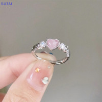 ราคา Lowest price SUTAI แหวนสีเงินสีชมพูหัวใจโอปอลสร้างสรรค์แหวนนิ้วแนววินเทจสวยงามน่ารักแหวนพังค์สำหรับผู้หญิงเครื่องประดับที่มีเสน่ห์ (21166692634)