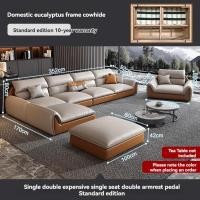 ราคา AUGA โซฟาหนังเข้ามุมขวา Italian Genuine leather sofa set for living room (21269268477)