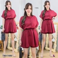 ราคา TW17490 Set สาวอวบ 2 ชิ้น เสื้อคอจีนแขนสั้น กางเกงขาสั้น (14367430080)