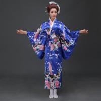 ราคา CP41 2 ชุดกิโมโนยาว กิโมโนญี่ปุ่นยาว สีน้ำเงิน พิมพ์ลายดอกไม้น่ารัก Kimono Yukata Costume (7855985084)
