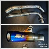 ราคา คอท่อสแตนเลส คอบอม Honda MSX MSX SF Demon125 พร้อมปลายท่อ SC Moto GP สีไทเท งานสวยแข็งแรง (18319949278)