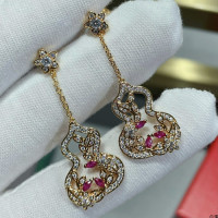 ราคา สร้อยคอทรงน้ำเต้าปักลายฉลุสีแดงและสีเขียวหวายดอกไม้สำหรับผู้หญิงอารมณ์ต่างหูผู้หญิงตุ้มหูแบบห้อยอเนกประสงค์ต่างหูห่วงโซ่กระดูกไหปลาร้าสุดหรู (20872434555)