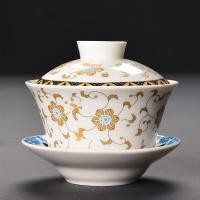 ราคา เซรามิค Sancai ถ้วยชาไกวันสไตล์จีนโบราณ Longjing ชาถ้วยสีฟ้าและชาขาว House หม้อร้อน Sichuan จานถ้วยชาขนาดใหญ่ (9152539898)