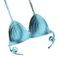 ราคา เสื้อครอปถักโครเชต์สำหรับผู้หญิงชุดชายหาดชุดว่ายน้ำสีเดียวเสื้อกล้ามบิกินี่เซ็กซี่บราถักแฟชั่นสตรี (20437492319)