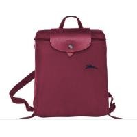 ราคา ของแท้100 Longchamp Le Pliage Club กระเป๋าเป้สะพายหลัง70th Anniversary Edition เย็บปักถักร้อยไนลอนกระเป๋าสตรีกระเป๋านักเรียนพับได้ L1699619C87 Wine red color (18119064845)