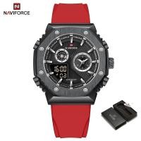 ราคา Naviforce นาฬิกาข้อมือควอตซ์ดิจิทัล สายยาง สีเขียว หรูหรา สไตล์สปอร์ต คลาสสิก สําหรับผู้ชาย BYUE (20141813903)