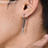 ราคา ต่างหูผู้ชาย Kemstone เหล็กกล้าไร้สนิมสไตล์วินเทจเพทายกากบาทเครื่องประดับต่างหูของผู้ชาย (20957210218)