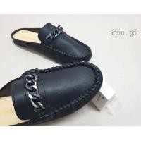 ราคา รองเท้าผู้หญิง รองเท้าเปิดส้น แฟชั่น รุ่น โซ่ สีดำ (20496699667)