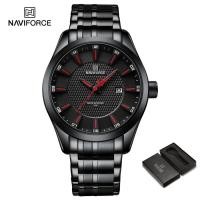 ราคา นาฬิกา NAVIFORCE สำหรับผู้ชายนาฬิกาข้อมือกันน้ำลำลองทำจากสแตนเลสสตีลวันวันที่ควอทซ์ปฏิทิน Jam Tangan จากผลงานการเย็บ8032 (21351780588)