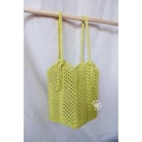 ราคา pmncrochet กระเป๋าถักทรงถุงแกงตาข่าย Granny square net bag (19897597265)