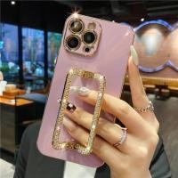 ราคา NaVVin Plating Metal Holder Wrist Bracket Phone Case for Samsung Galaxy A12 A22 A32 A52 A72 A11 A21s A42 A51 A71 4G 5G J4 J6 Plus J7 Prime Luxury Soft Back Cover (13572314268)
