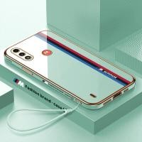 ราคา พร้อมเคสโทรศัพท์สำหรับ Motorola Moto E7i Power Case Motorola Moto E7 Power Case ฟรี Lanyard แฟชั่น Racing โลโก้ M Square Edge รูปแบบปลอกชุบเปลือกโทรศัพท์หรูหราชุบ Soft เคสโทรศัพท์ (15068720509)