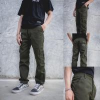 ราคา กางเกงคาร์โก้ กางเกงขายาวชาย กางเกงวินเทจ MAFEAR ใส่สบาย สีเขียวขี้ม้า กางเกงวินเทจขายาว6กระเป๋า (8352214476)