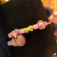 ราคา ข้อมือปี่เซียะแพนโดร่า เกลียวทองเหลือง น้ำหนักทอง 0 1 0 15 กรัม ทองคำแท้ 99 99 24K ยาว 15 18 cm ปรับได้ (7527178808)