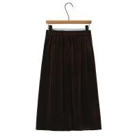 ราคา มีไซส์ใหญ่ Plus Size XL 3XL Womens High Waist Velvet Midi Skirts Ladies Office wear Pleated Female Spring Summer Skirts (21292530085)
