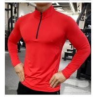 ราคา แห้งเร็วเสื้อผู้ชายสำหรับใส่วิ่งเสื้อยืดแขนยาวรัดรูปเสื้อ Gym เสื้อยืดฟิตเนสกีฬาขี่จักรยานซิปชายเสื้อ Rashguard (7680274708)
