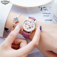 ราคา ZUNPAI นาฬิกาข้อมือสำหรับผู้หญิงของแท้แนวโน้มแฟชั่นสายหนังกันน้ำของแท้สำหรับเด็กผู้หญิงนาฬิกาควอทซ์สตรีสุภาพสตรี (19977295559)