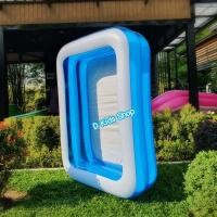 ราคา D Kids สระน้ำเป่าลมสี่เหลี่ยมครอบครัว 200x150x50 cm ฮอต สระน้ำ สระน้ำเด็ก (17910039471)