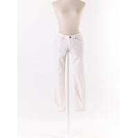 ราคา uniqlo กางเกงผู้หญิง ลูกฟูกขายาวสีครีม กระดุมซิปหน้า Preloved (20614576693)