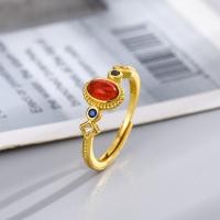 ราคา แหวนแบบปรับขนาดได้แหวนหยกจีนสไตล์ย้อนยุคสำหรับผู้หญิงแหวนพลอยคาลซิโดนีสีแดง Seiko ของเกรดดีเยี่ยม (20359892021)