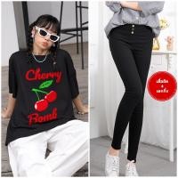 ราคา Trendique Set2ชิ้น เสื้อยืดหญิง กางเกงสกินนี่แฟชั่นขายาวสีดำ เป็นเอวยางยืด แต่งด้วยกระดุมทรงสวยมาก สีดำ สีชมพู สีขาว (21375614404)