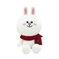 ราคา In stock ของแท้ที่ได้รับอนุญาตพันล้าน LINE FRIENDS ผ้าพันคอสีแดงหมีบราวน์ตุ๊กตาตุ๊กตากระต่าย (15901046392)